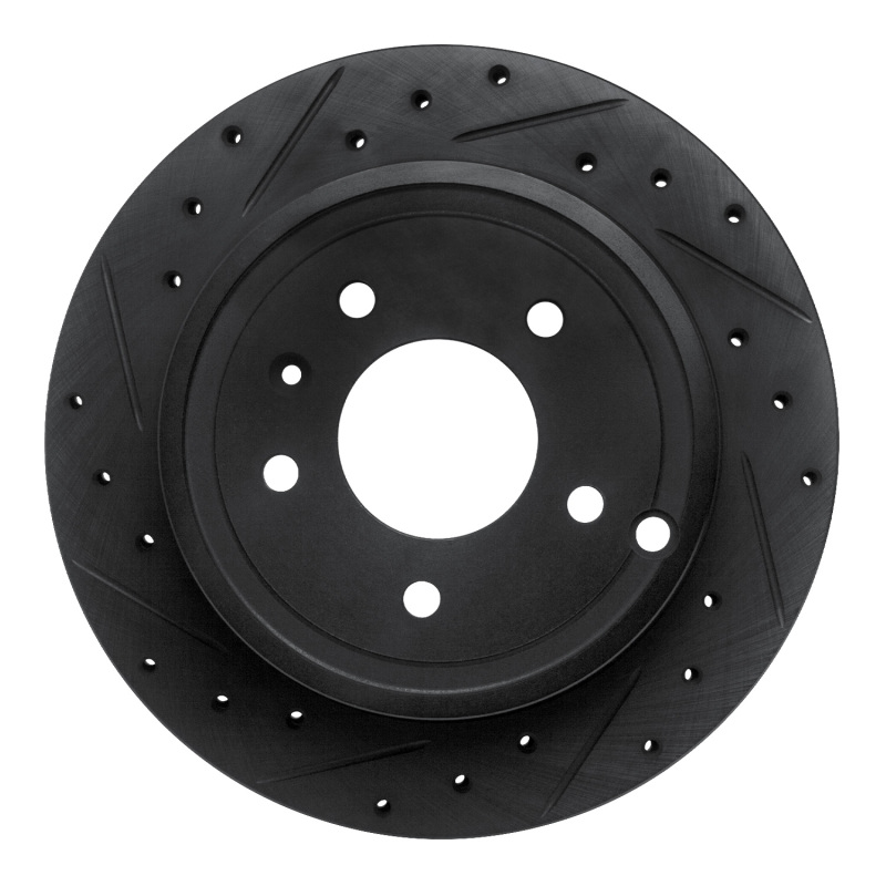 Chevrolet Equinox Brake Rotor (1) - Rear Left - R1 Concepts - Drilled & Slotted - Black - `07-`15